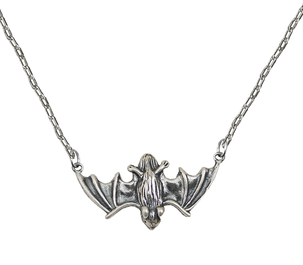 Sterling Silver Little Bat Necklace