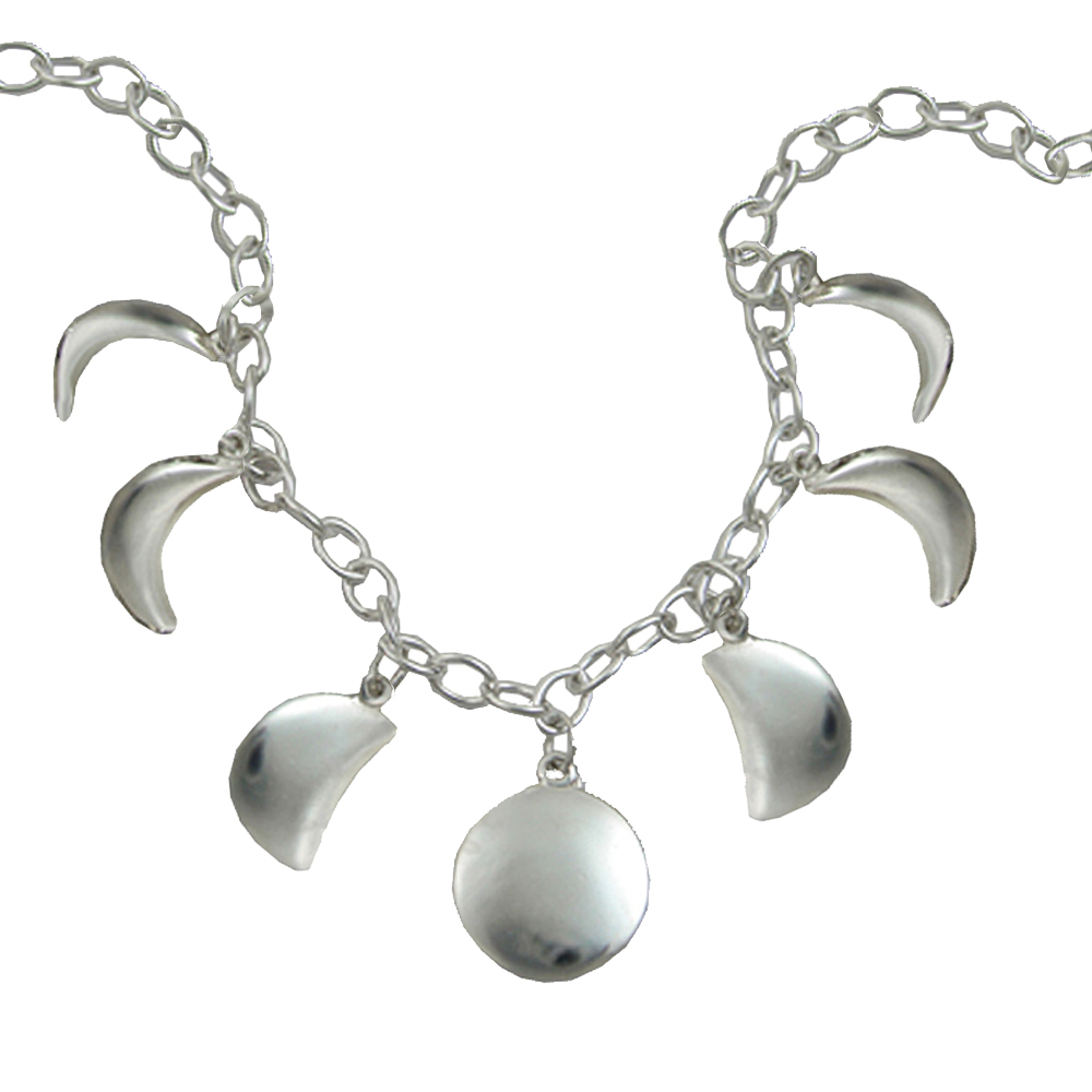 Sterling Silver Phases of the Moon Necklace