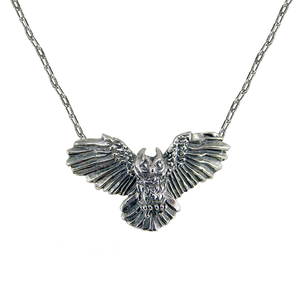 Sterling Silver Wise Owl Pendant Necklace