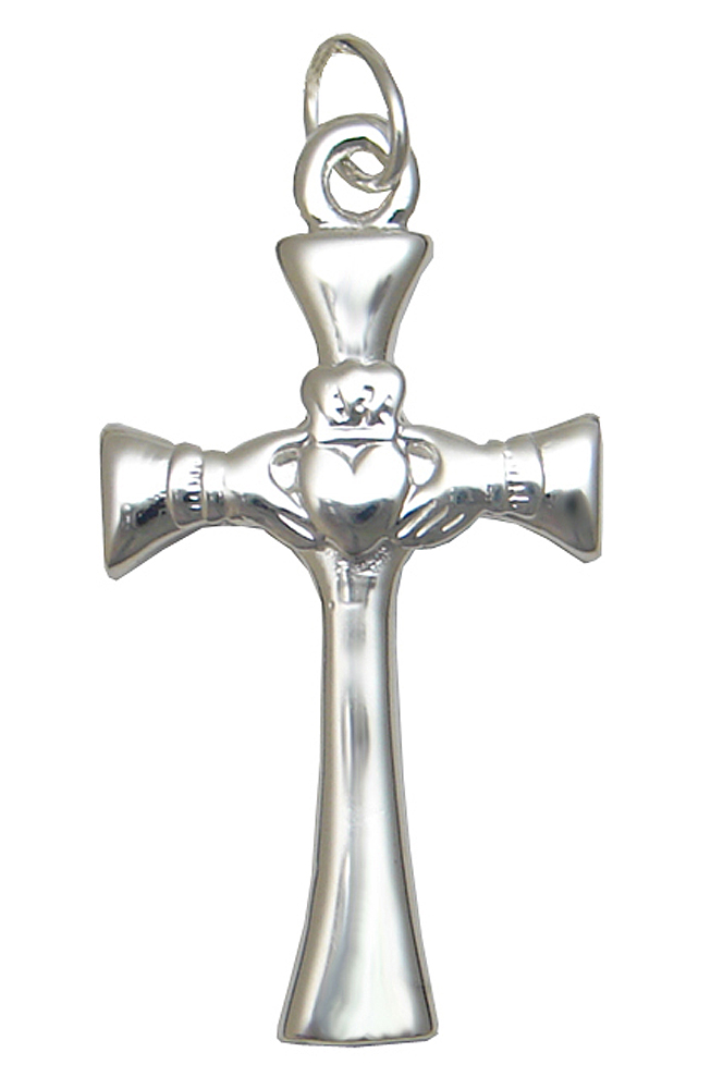 Sterling Silver Celtic Claddagh Cross Charm