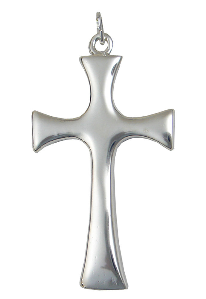 Sterling Silver Plain Tapered Cross Charm