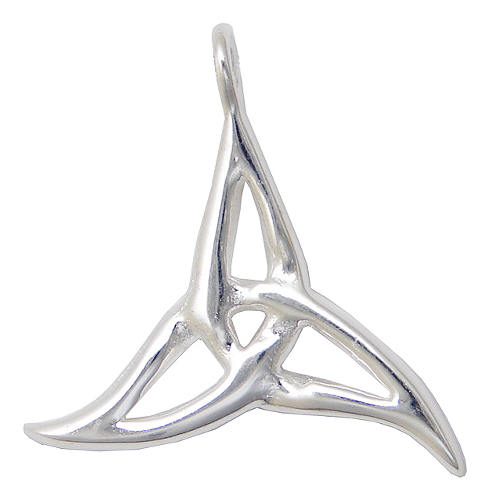 Sterling Silver Stylized Love Honor Protect Celtic Triquetra Trinity Knot Pendant