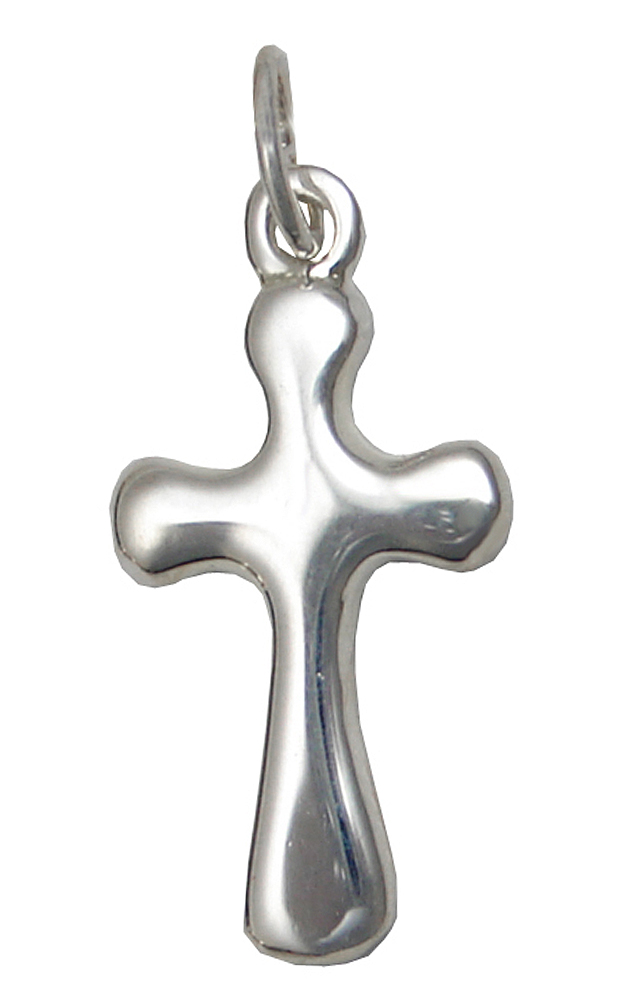 Sterling Silver Puffed Cross Charm