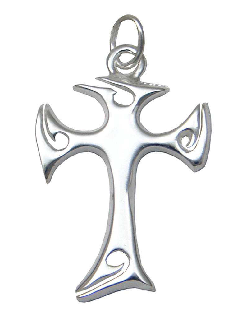 Sterling Silver Small Tribal Cross Pendant