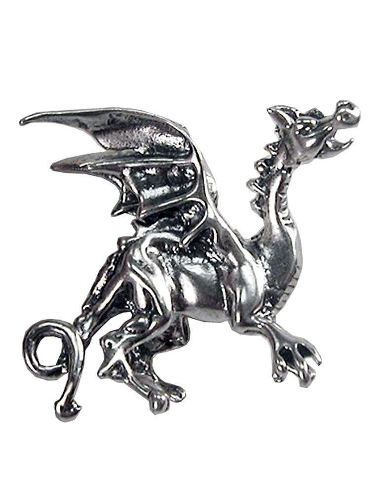 Sterling Silver 3D Full Body Winged Dragon Pendant