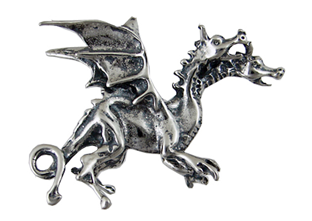 Sterling Silver Two Headed Dragon Pendant