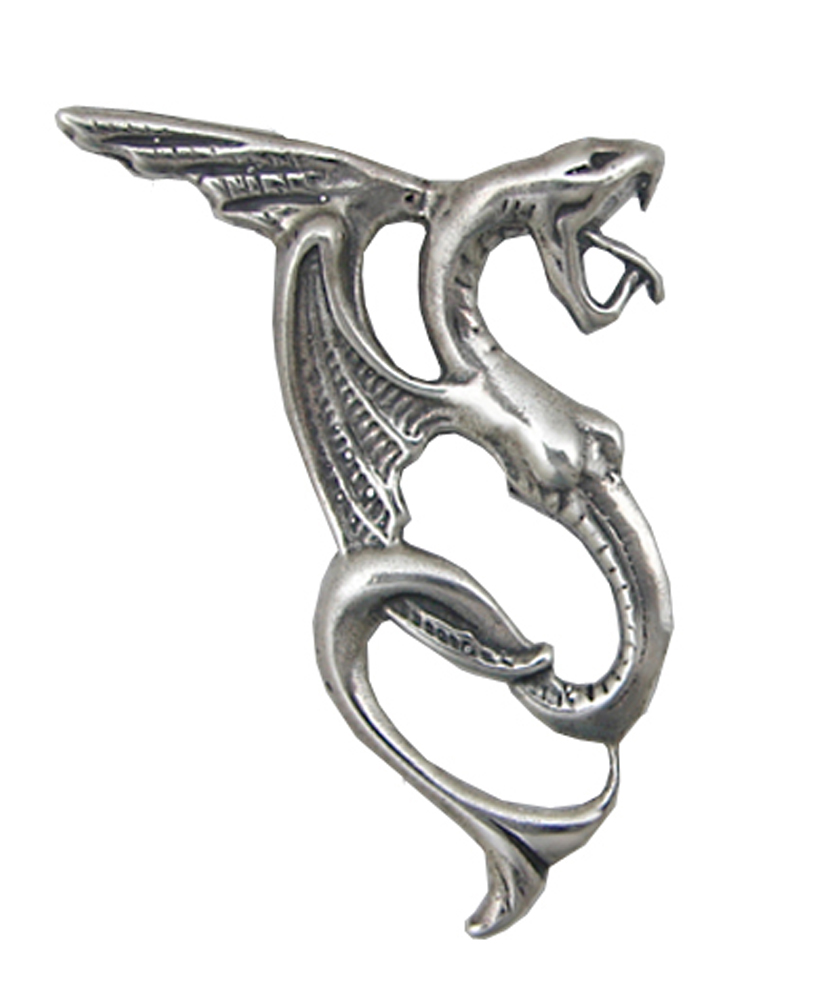 Sterling Silver Medieval Dragon Pendant