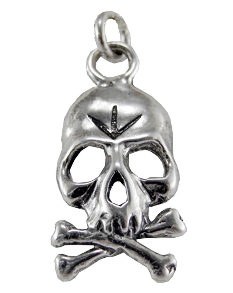 Sterling Silver Pirates Jolly Roger Skull And Crossbones Charm