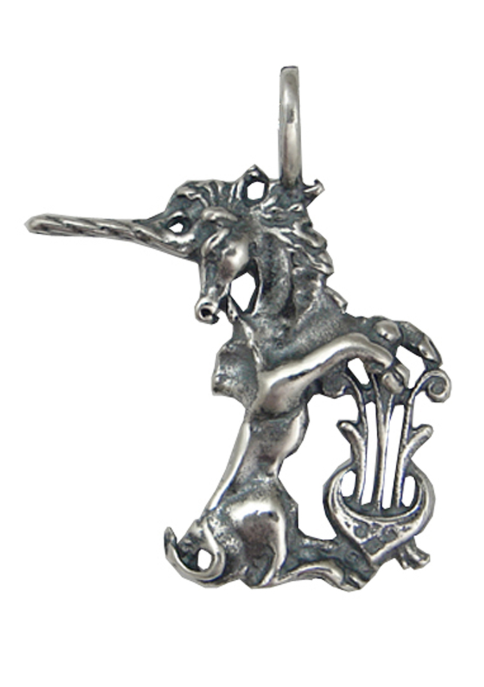Sterling Silver Medieval Unicorn Pendant
