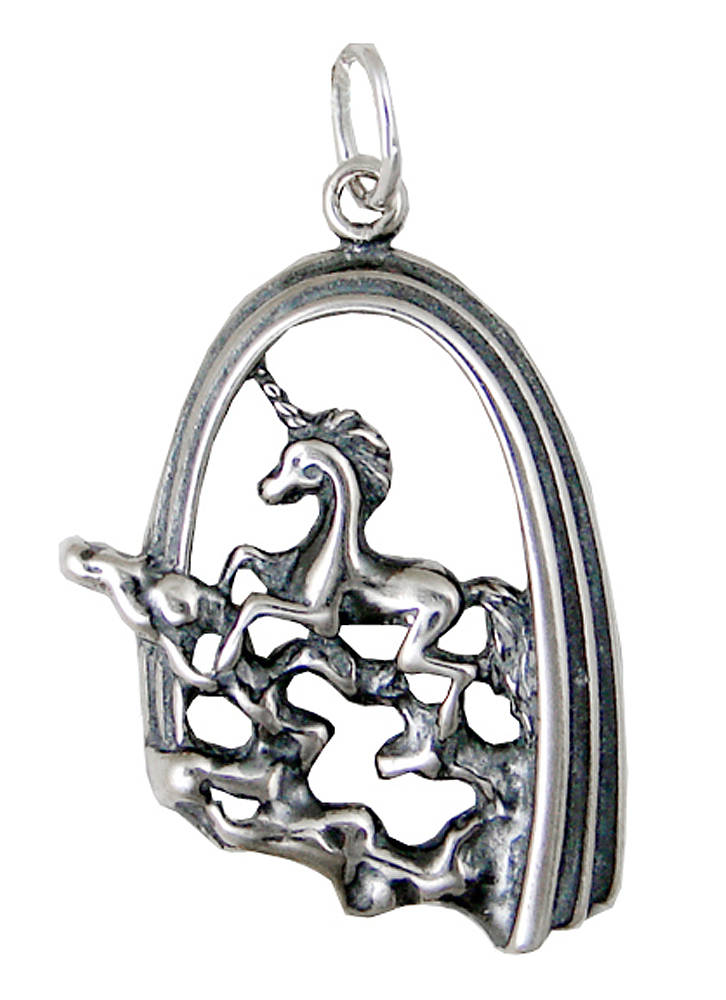 Sterling Silver Unicorn of the Rainbow Sky Charm