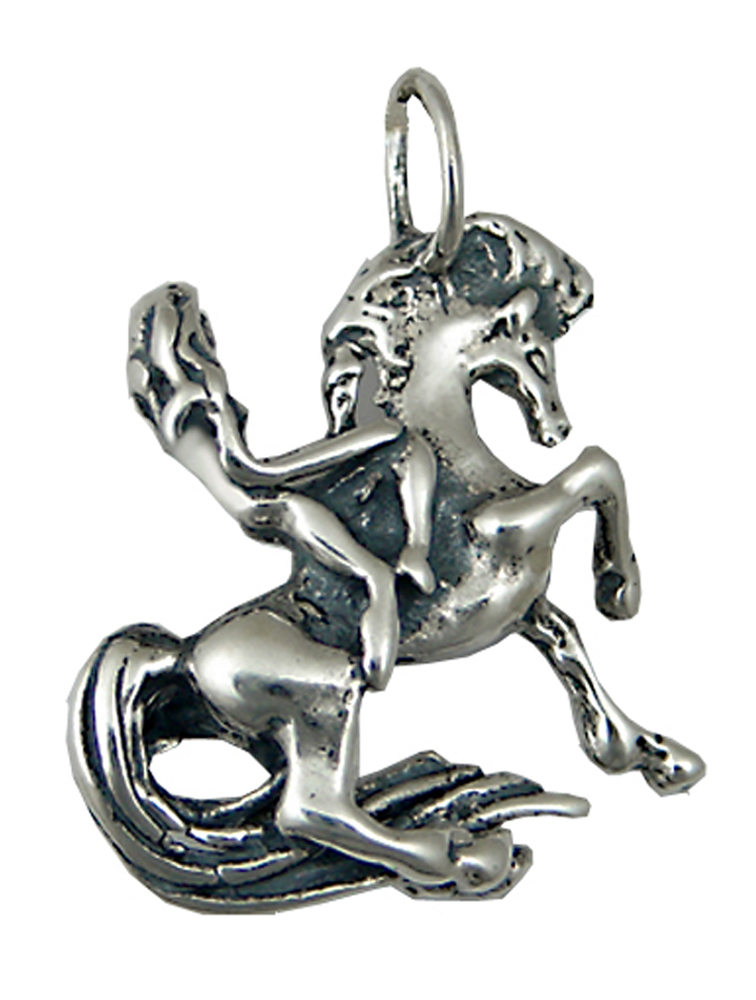 Sterling Silver Lady Godiva Riding Horse Charm