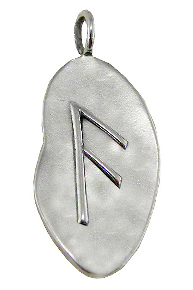 Sterling Silver Ansuz Rune Pendant Symbol For Eloquence In Communication