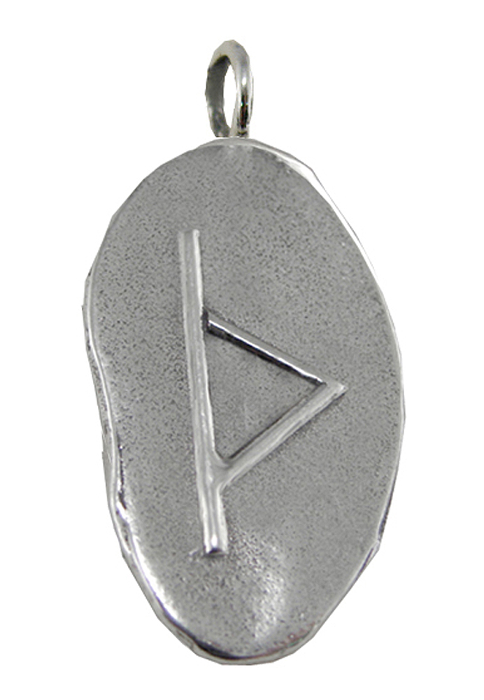 Sterling Silver Thurisaz Thurs Thor Rune Pendant Symbol For Good Luck