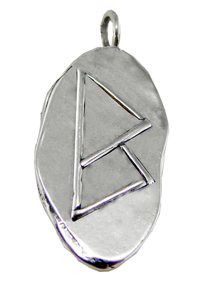 Sterling Silver Berkanan Beorc Bjarken Bjarkan Rune Pendant Symbol For Nurturing Woman In Growth
