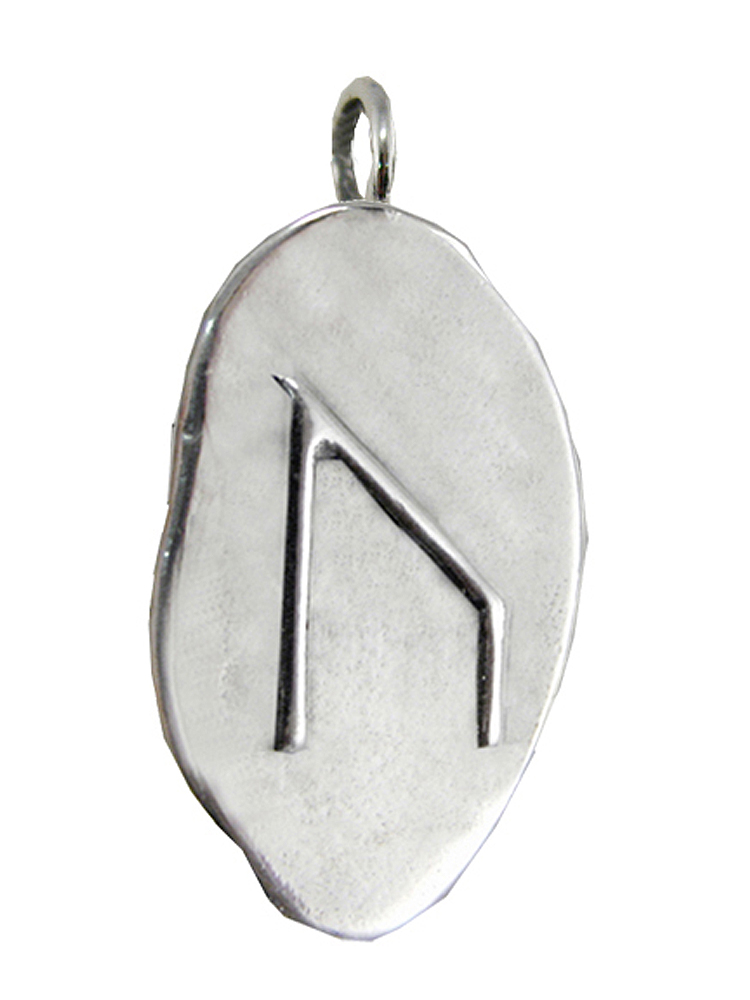 Sterling Silver Uruz Ur Yr Rune Pendant Symbol For Vitality