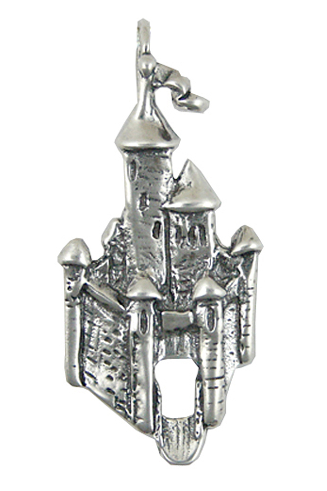 Sterling Silver Prince And Princess Castle Charm