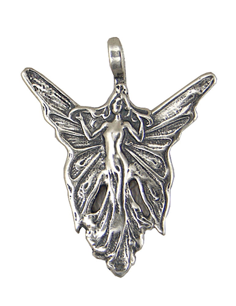 Sterling Silver Fairy of the Butterfly Garden Pendant