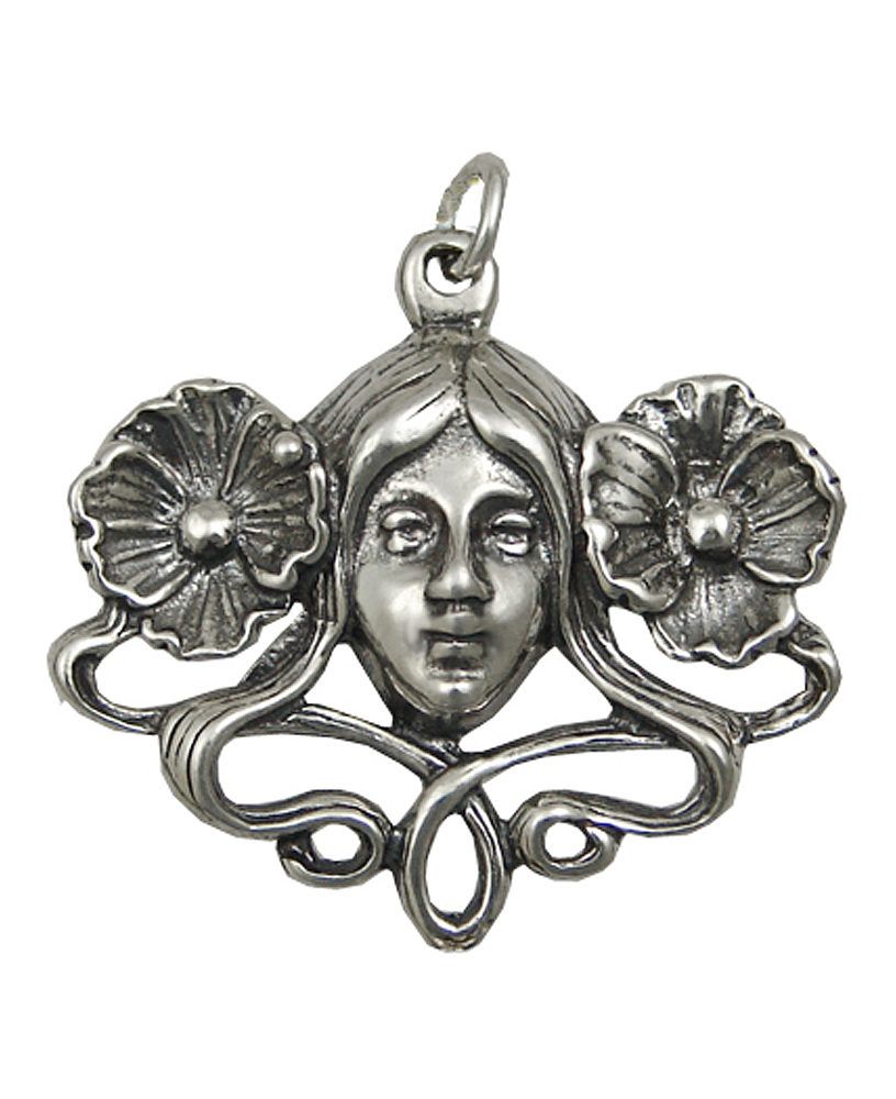 Sterling Silver Woman In Flower Garden Charm