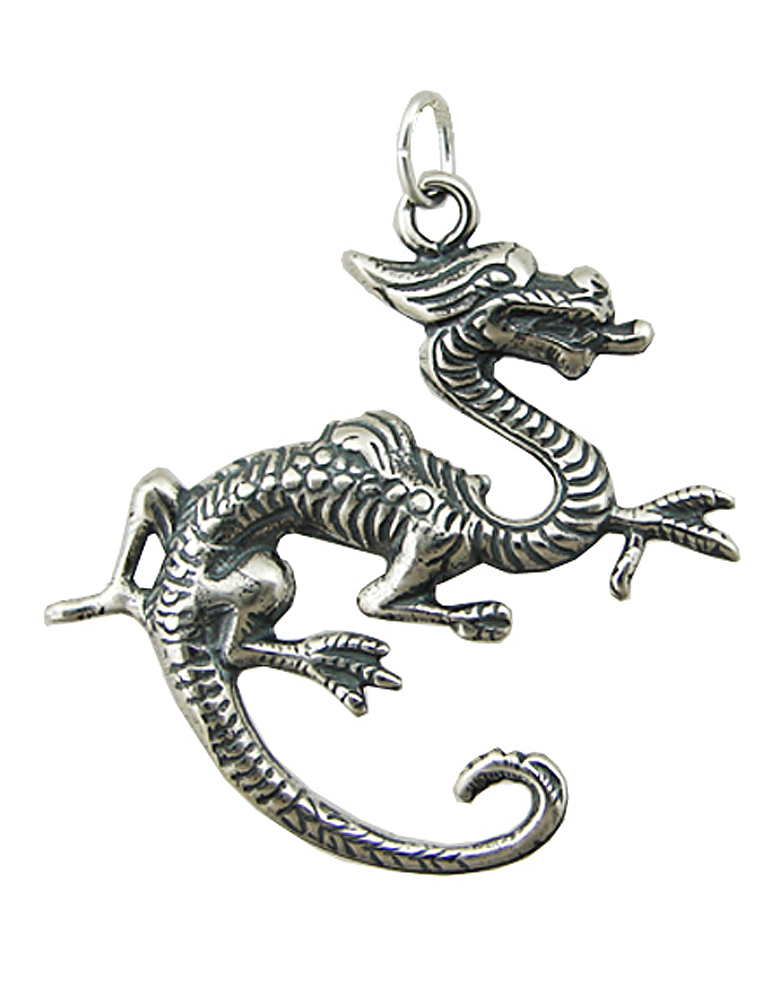 Sterling Silver Sage Dragon Charm