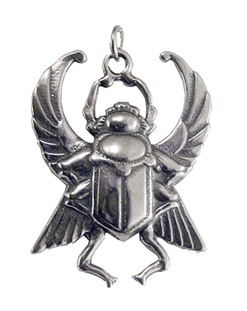 Sterling Silver Egyptian Scarab Beetle Insect Charm