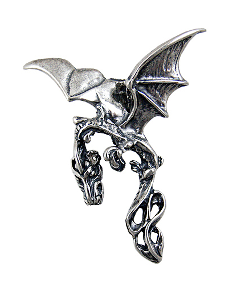 Sterling Silver Flying Dragon Pendant