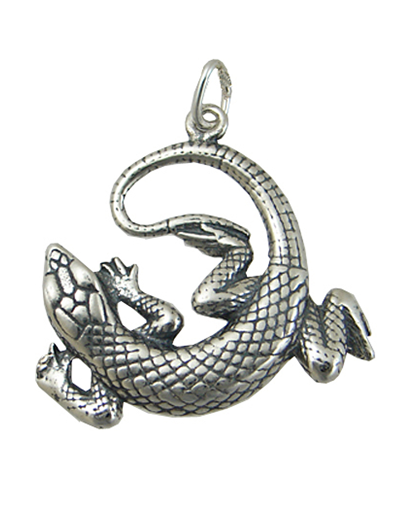 Sterling Silver Turning Lizard Charm