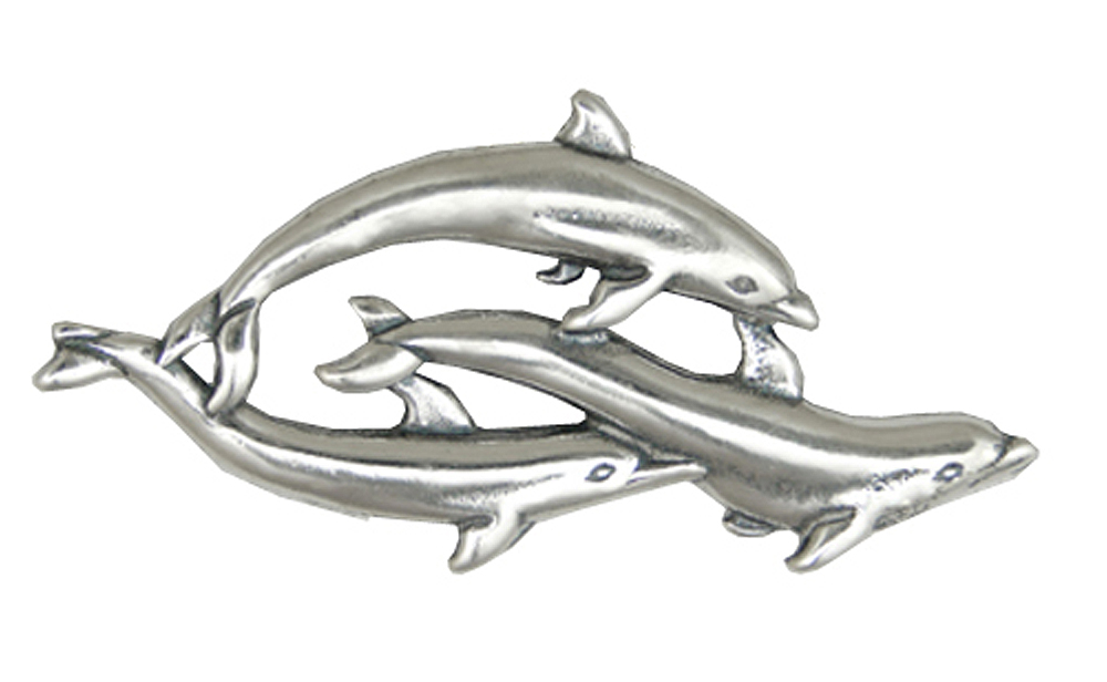 Sterling Silver Frolicking Dolphins Pendant