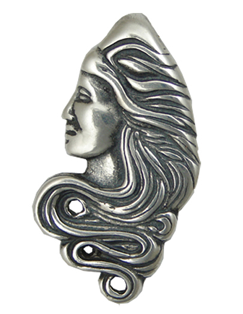 Sterling Silver Confidant Long Haired Woman Pendant