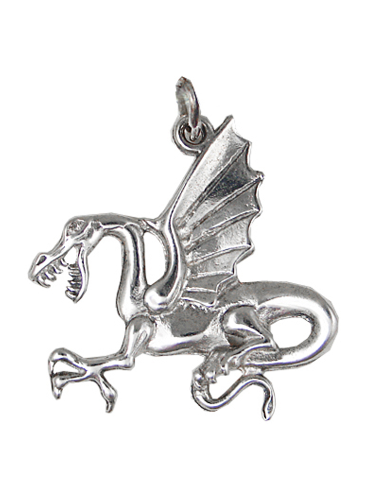 Sterling Silver Angry Dragon Charm