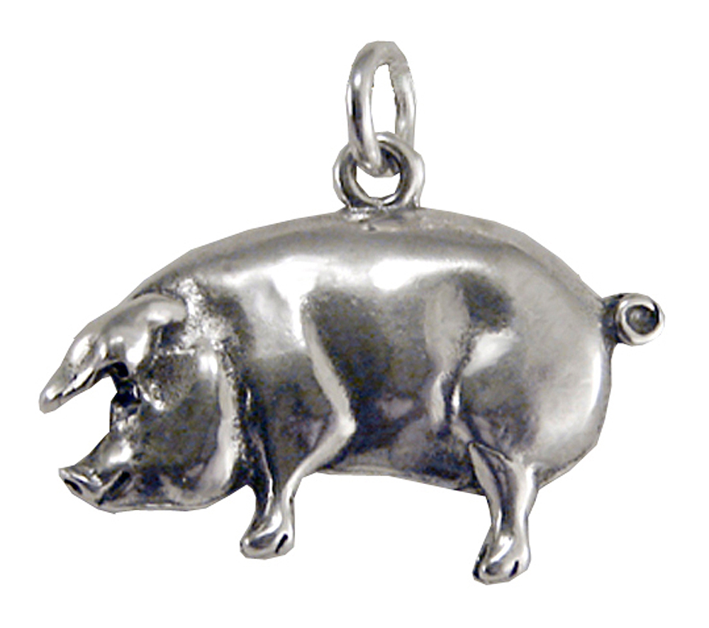 Sterling Silver Little Pig Hog Charm