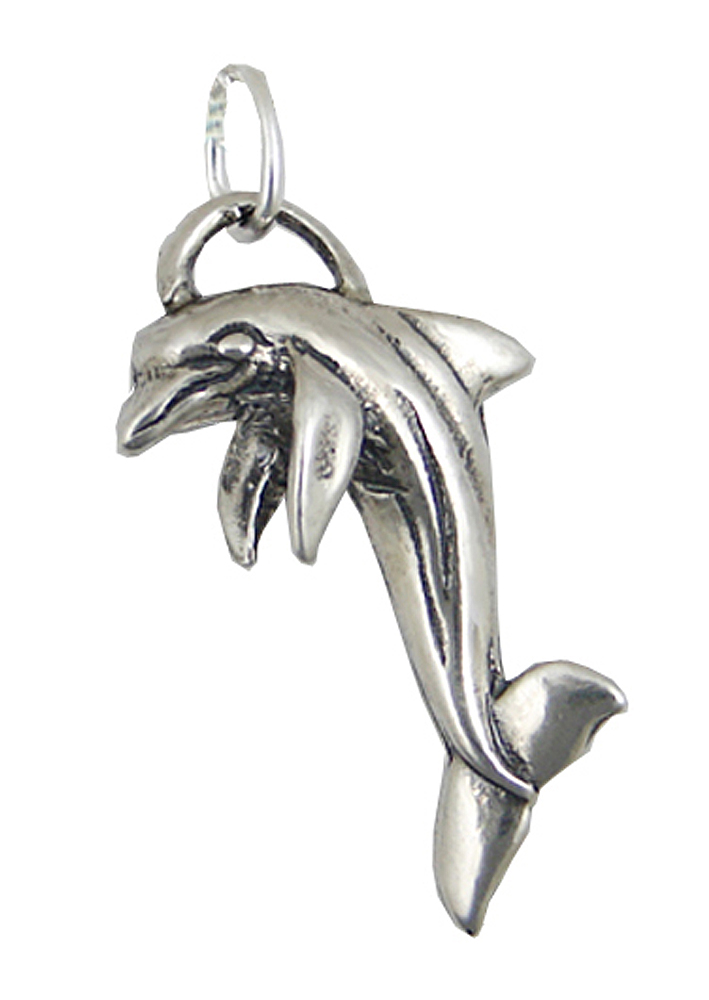 Sterling Silver Playful Little Dolphin Charm