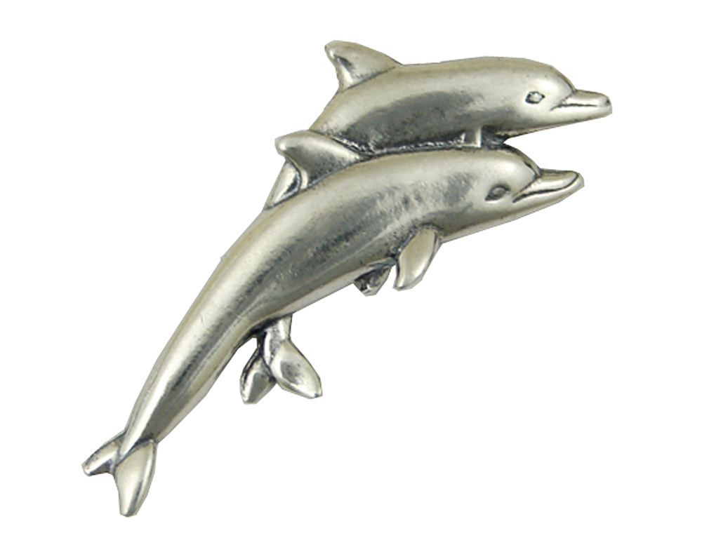 Sterling Silver Two Playful Dolphins Pendant