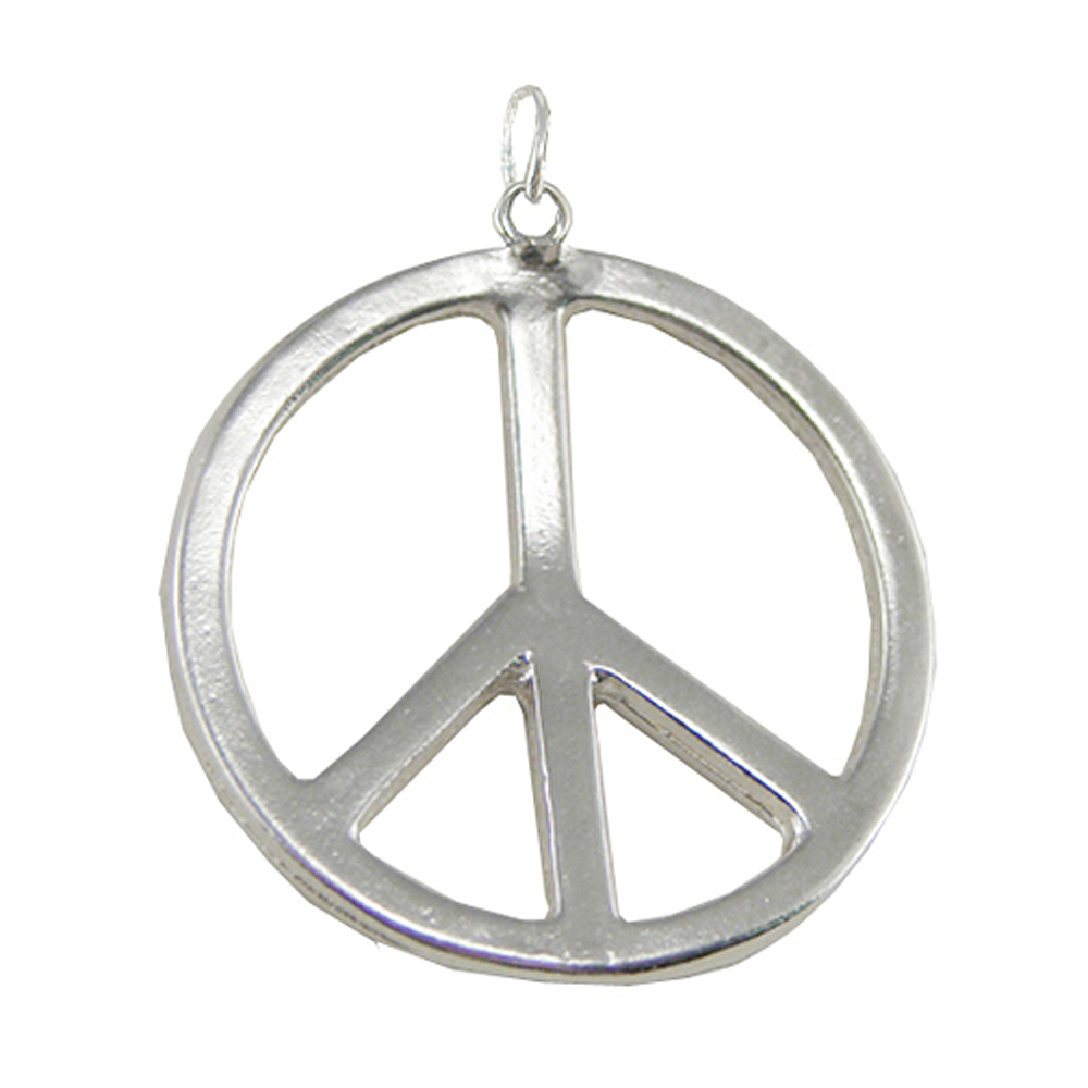 Sterling Silver Small Peace Sign Symbol Charm