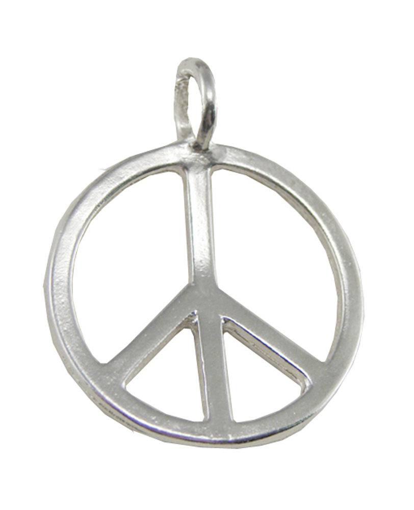 Sterling Silver Medium Peace Sign Symbol Charm