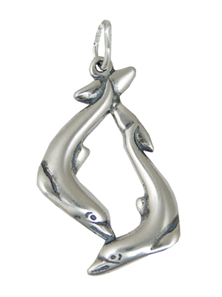 Sterling Silver Playful Dolphins Charm