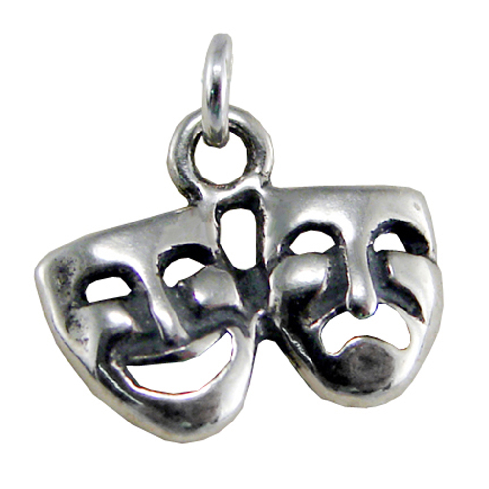 Sterling Silver Tiny Comedy Tragedy Charm