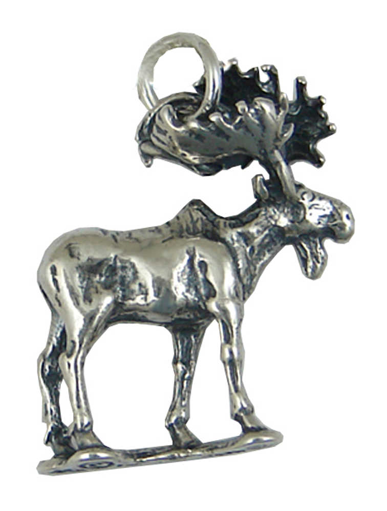 Sterling Silver 3D Canadian Moose Charm