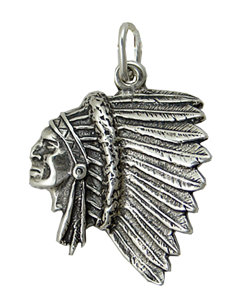 Sterling Silver Indian Chief Charm