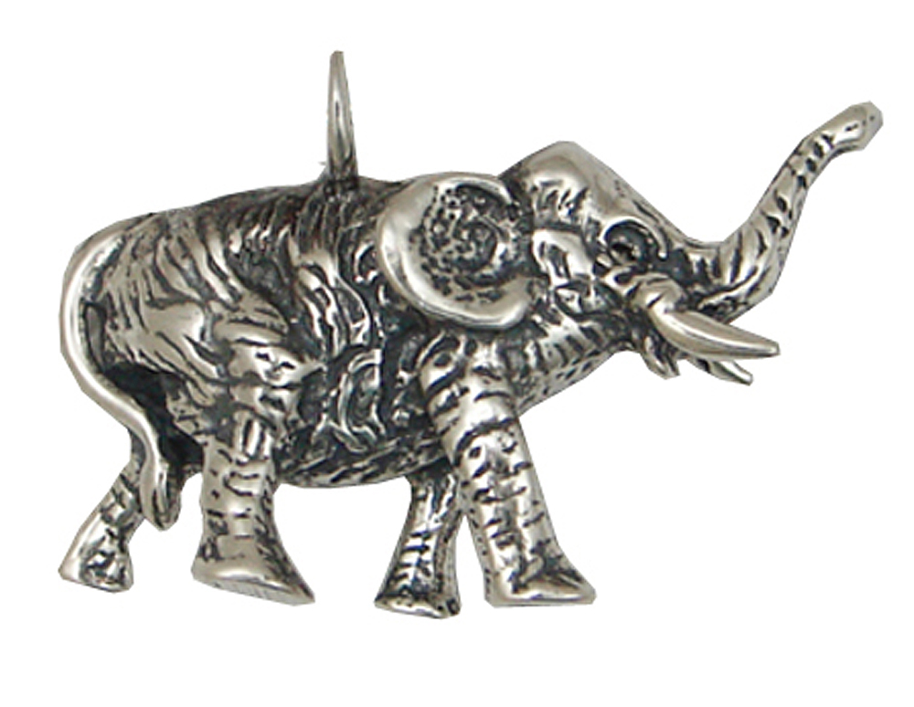 Sterling Silver Detailed Male Asian Elephant Charm