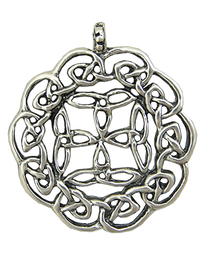 Sterling Silver Celtic Knots And Cross Pendant