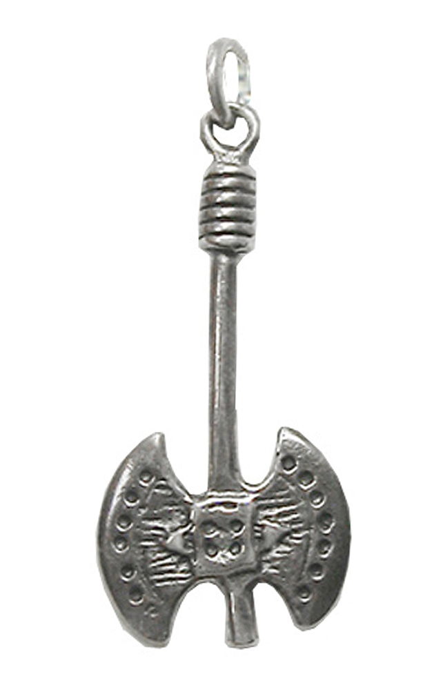 Sterling Silver Medieval Warriors Double Edged Battle Axe Labrys Charm