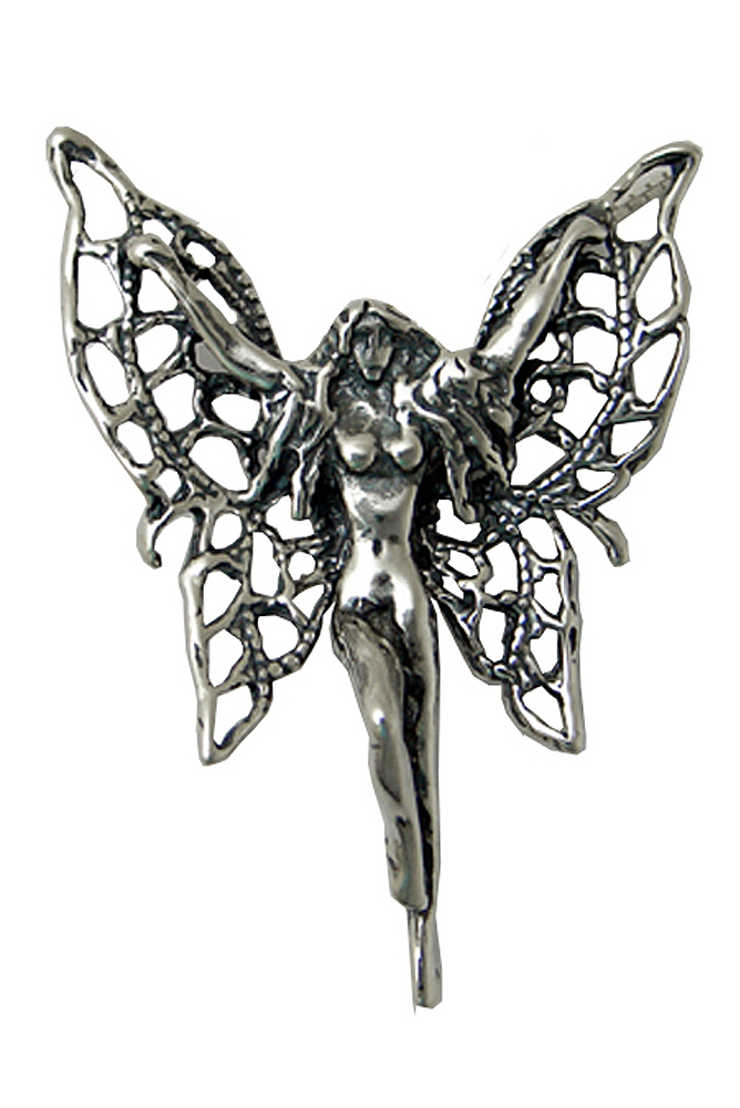 Sterling Silver Fairy with Filigree Wings Pendant