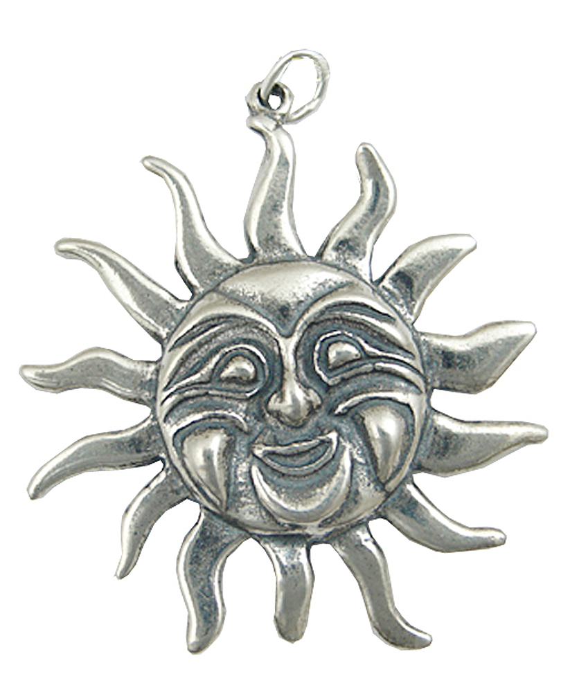 Sterling Silver Smiling Radiant Sun Charm