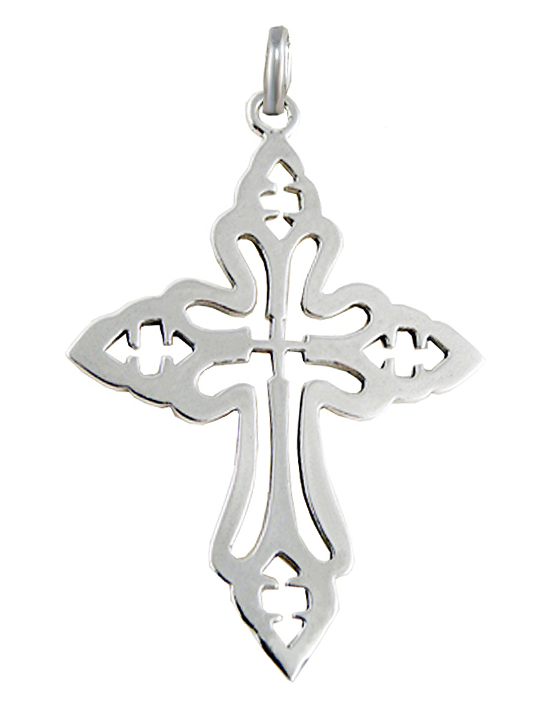Sterling Silver Elegant Cut Out Cross Charm