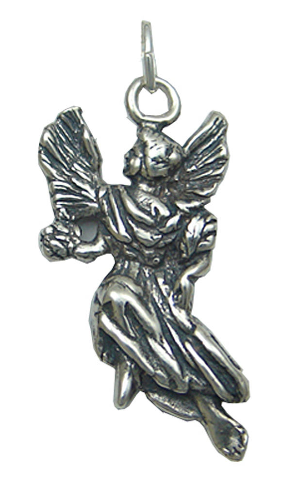 Sterling Silver 3D Flying Angel Charm