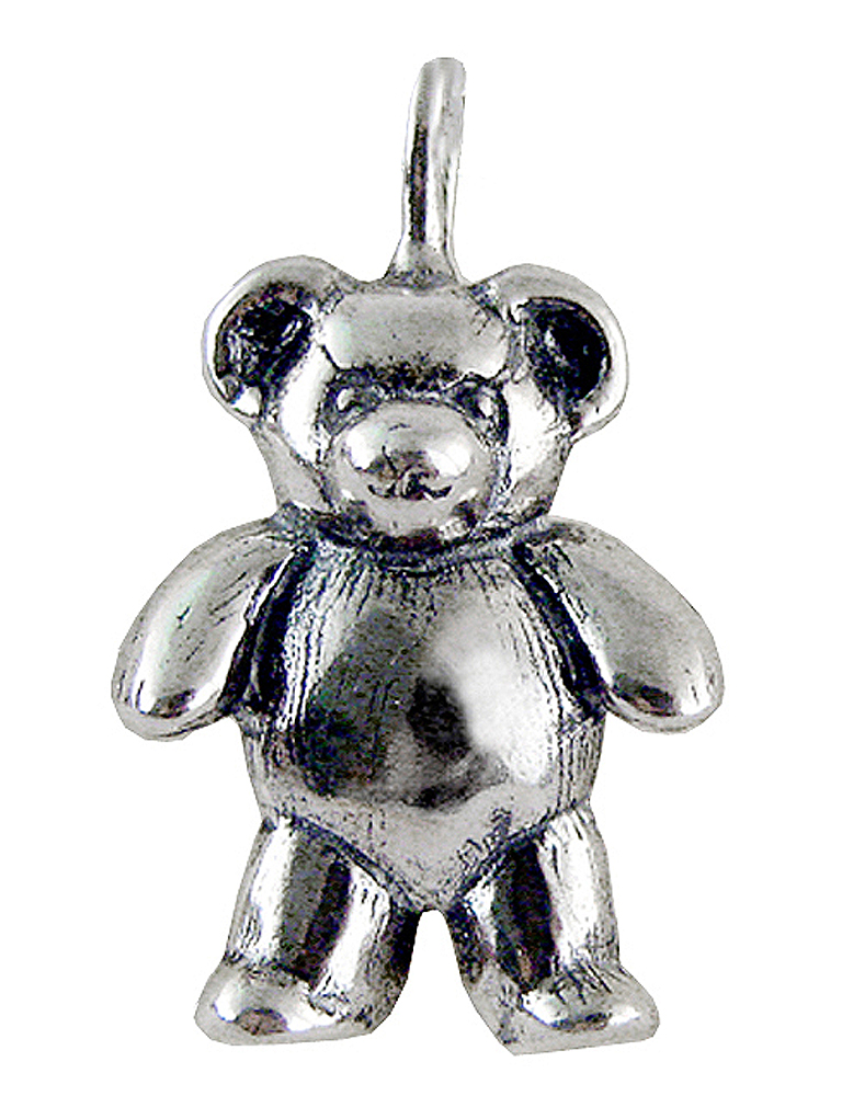 Sterling Silver 3D Standing Teddy Bear Charm