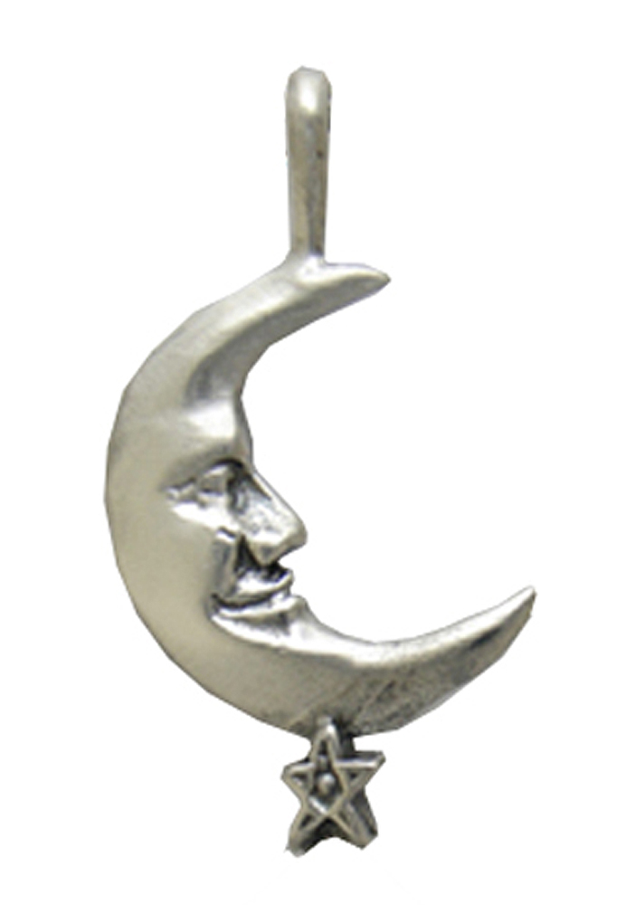 Sterling Silver Lucky Old Moon Pendant