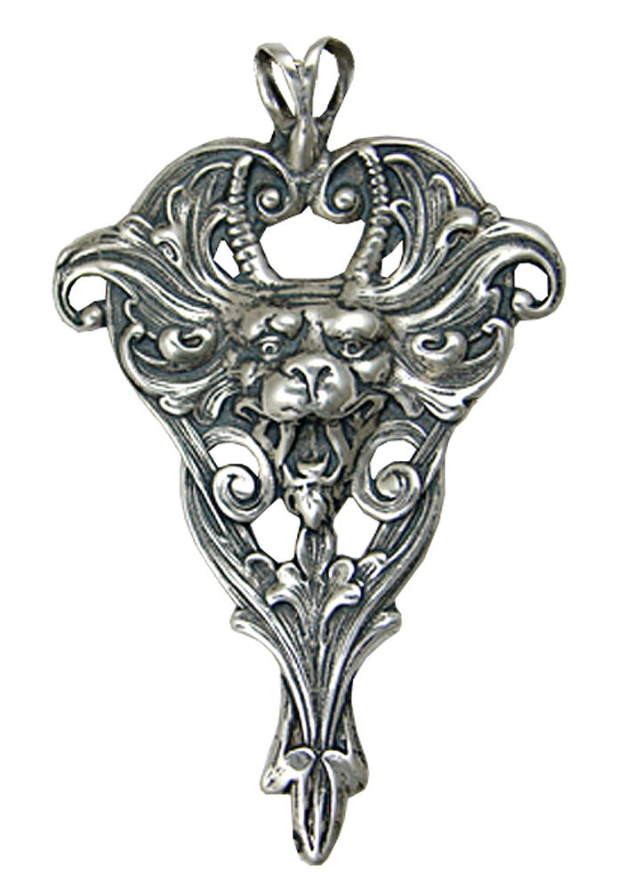 Sterling Silver Regal Stylized Lion's Head Pendant