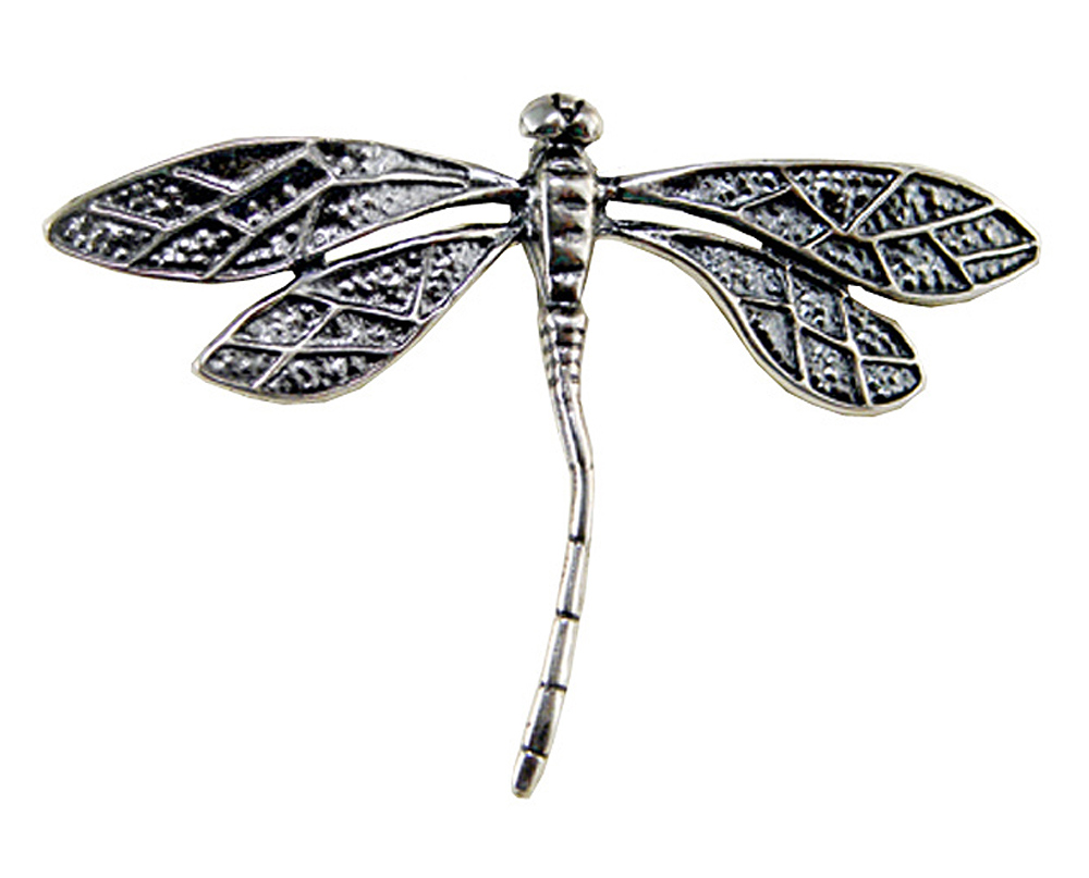 Sterling Silver Lucky Detailed Dragonfly Pendant