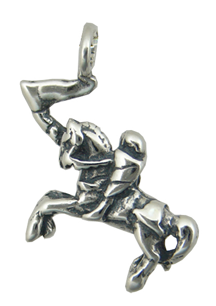 Sterling Silver Jousting Knight On Rearing Horse Charm